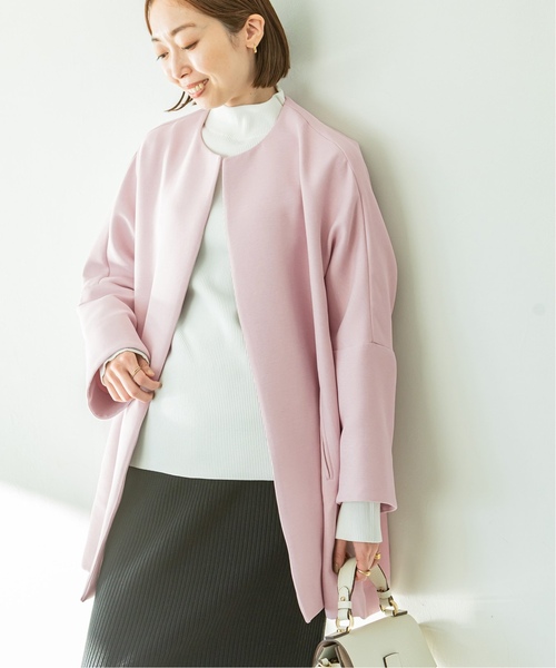 NOBLE（ノーブル） ノーカラーコート 36 ピンク レディース : ZOZOTOWN