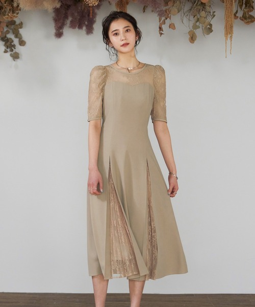 「niana」 半袖ワンピース M ベージュ レディース_画像2
