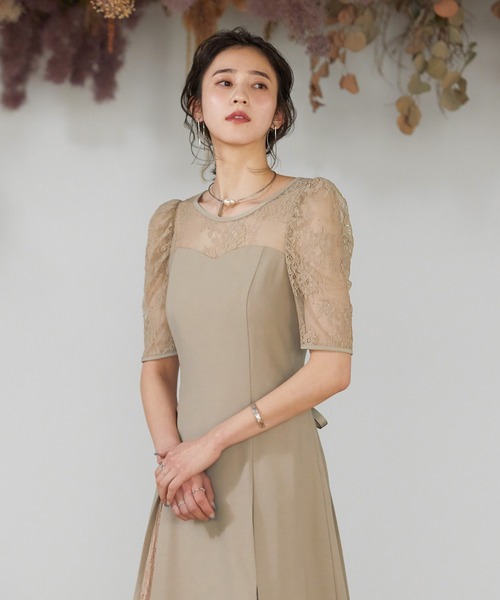 「niana」 半袖ワンピース M ベージュ レディース_画像3