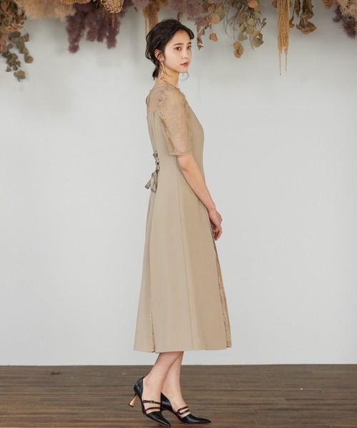 「niana」 半袖ワンピース M ベージュ レディース_画像4