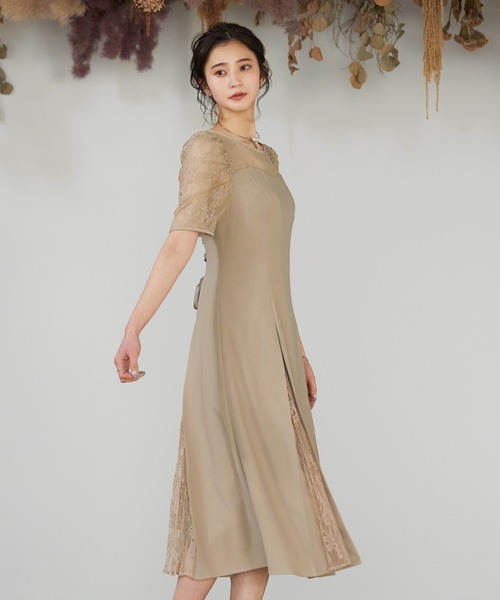 「niana」 半袖ワンピース M ベージュ レディース_画像5
