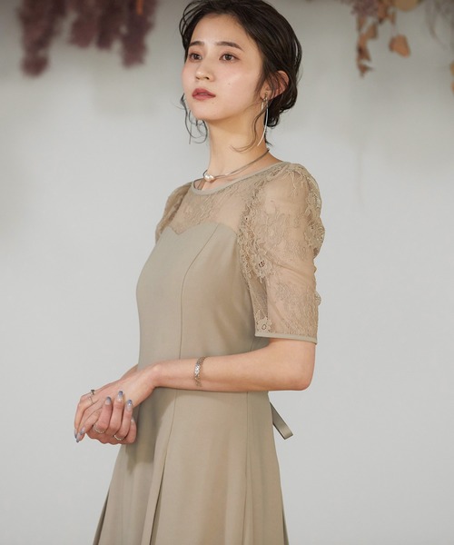 「niana」 半袖ワンピース M ベージュ レディース_画像6