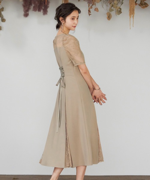 「niana」 半袖ワンピース M ベージュ レディース_画像7