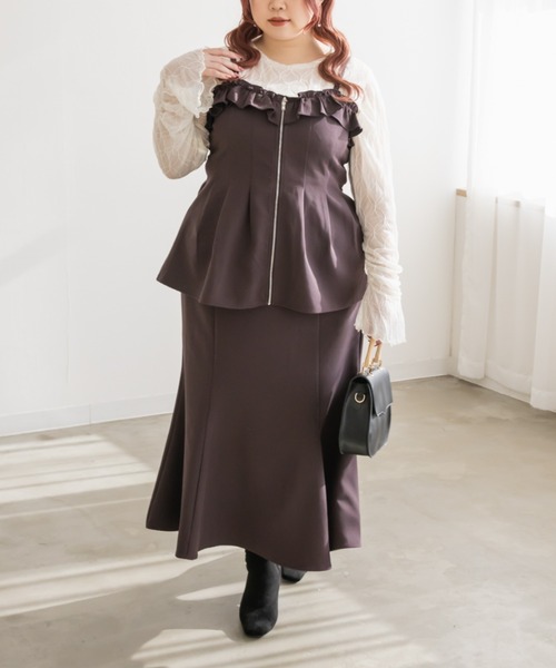 「CLETTE」 キャミソール 4L ブラック レディース_画像3