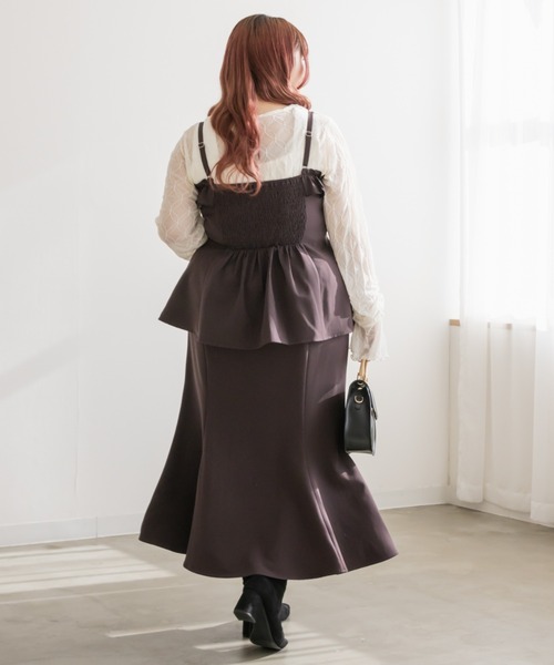 「CLETTE」 キャミソール 4L ブラック レディース_画像5