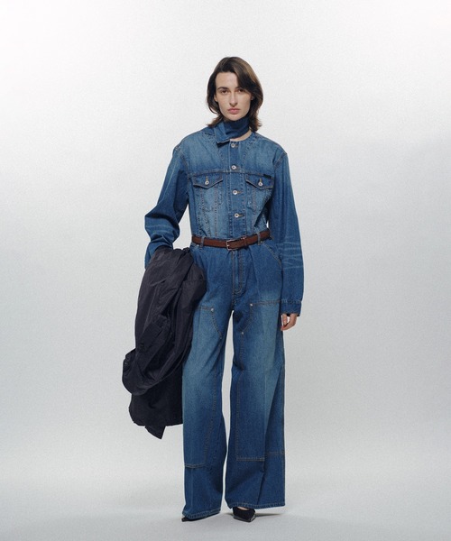 スラックス パンツ Double Knee Linen Jeans レディース メンズの画像