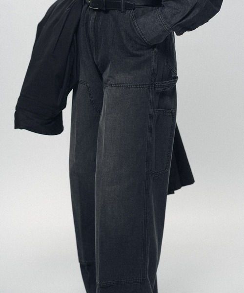 スラックス パンツ Double Knee Linen Jeans レディース メンズの画像