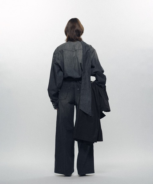 スラックス パンツ Double Knee Linen Jeans レディース メンズの画像