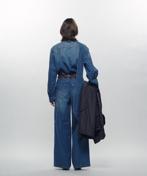 スラックス パンツ Double Knee Linen Jeans レディース メンズの画像