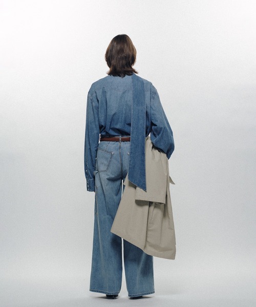 スラックス パンツ Double Knee Linen Jeans レディース メンズの画像