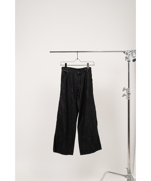 スラックス パンツ Double Knee Linen Jeans レディース メンズの画像