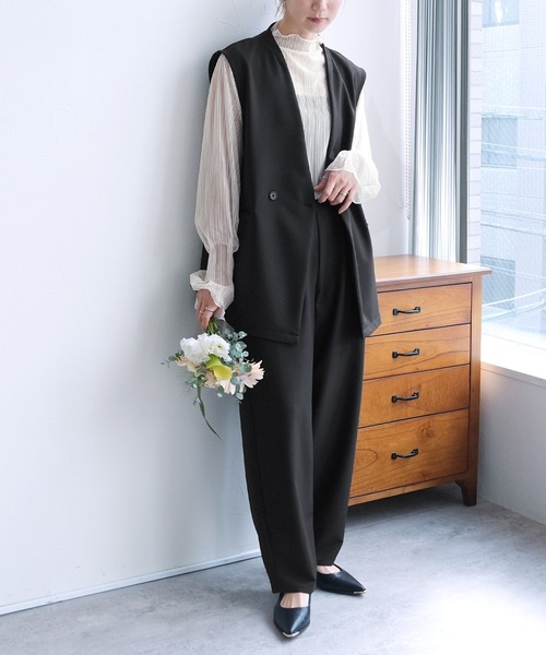 reca（レカ） セットアップ ノーカラーベスト×カーブパンツ2点セット