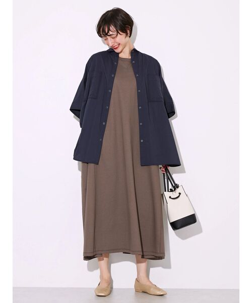 「AMERICAN HOLIC」 半袖ワンピース L ブラウン レディース_画像8