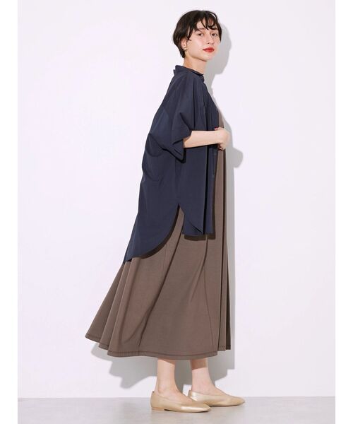 「AMERICAN HOLIC」 半袖ワンピース L ブラウン レディース_画像9
