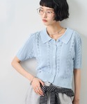 カーディガン 半袖 「NOGLE/ノグル」襟付...の詳細画像1