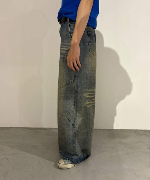 「SHAGGIE」 デニムパンツ SMALL ブルー レディース_画像9