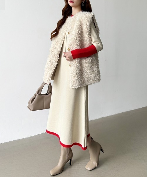 「COCOMOMO」 長袖ワンピース FREE グレー レディース_画像7