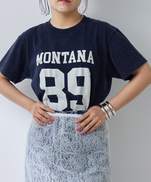 「Whim Gazette」 半袖Tシャツ FREE ネイビー レディース_画像9