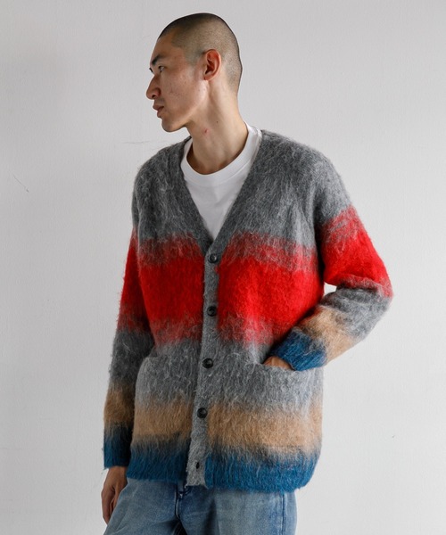 「AMERICAN RAG CIE」 ニットカーディガン M ブラウン メンズ_画像4