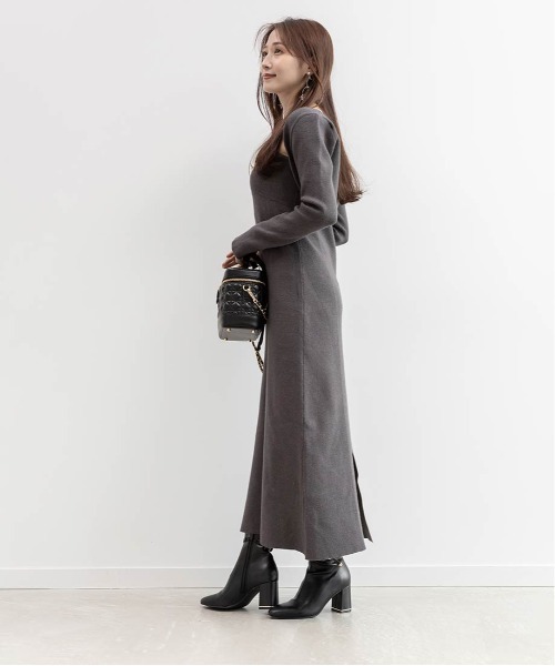 「RANDA」 ニットワンピース 1 グレー レディースの画像