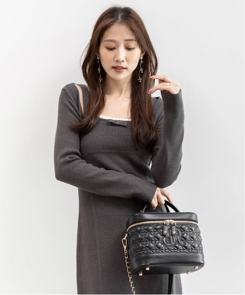 「RANDA」 ニットワンピース 1 グレー レディースの画像