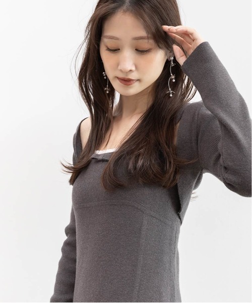 「RANDA」 ニットワンピース 1 グレー レディースの画像