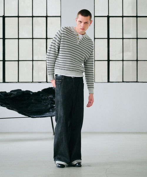 Regen Glanz セーター ニット henley neck design knit / ヘンリー 