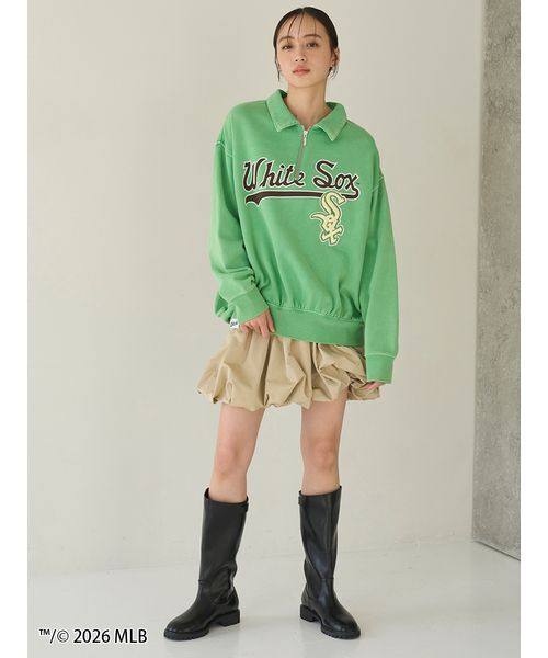 snidel スナ Sustainableハーフジップスウェット mlb MLB】Sustainableハーフジップスウェット(パーカー・スウェット