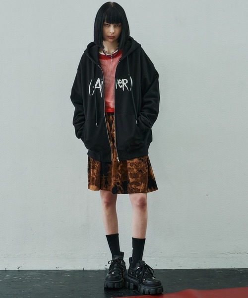 「AIVER」 ジップアップパーカー SMALL チャコールグレー メンズ_画像6