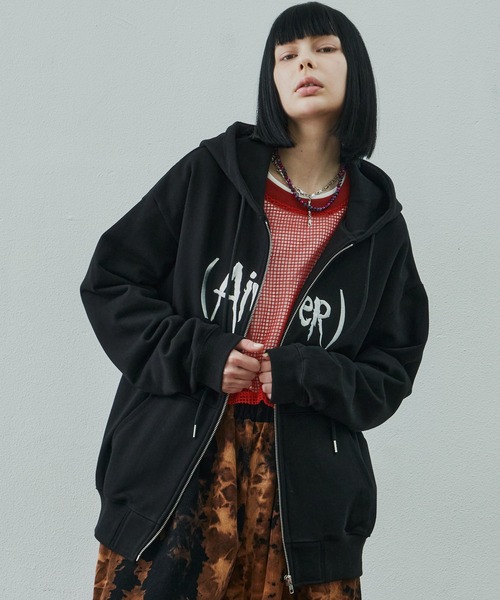 「AIVER」 ジップアップパーカー SMALL チャコールグレー メンズ_画像7