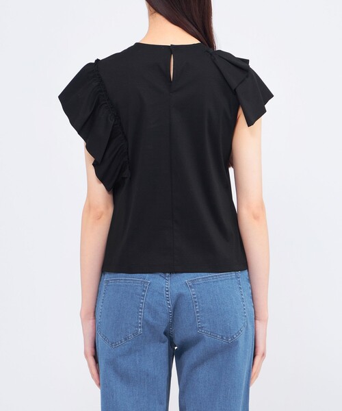 新品 エポカ フリルカットソー ブラック EPOCA（エポカ） tシャツ 「WEB＆一部店舗限定」フリルレイヤーコンビ