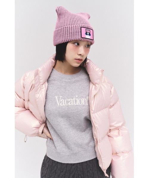 WHITE SANDS ニット帽 ニットキャップ レディース アニマルワッペン