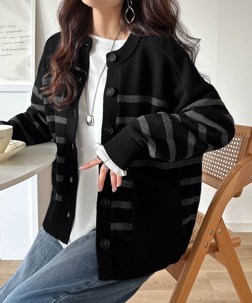 「classicalelf」 ニットカーディガン LARGE グレイッシュベージュ レディース_画像6