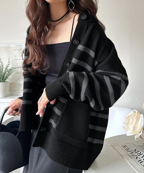「classicalelf」 ニットカーディガン LARGE グレイッシュベージュ レディース_画像7