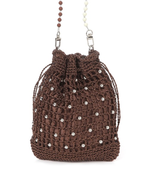 【新品・未使用タグ付】 Christiana ショルダーバッグ ビーズバッグ niko and…（ニコアンド） ショルダーバッグ バッグ レース編みビーズ