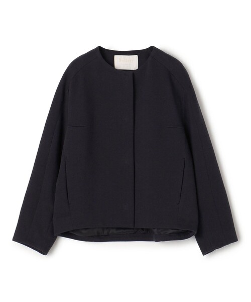 【新品タグ付】Ballsey ノーカラージャケット 36 Ballsey（ボールジィ） ノーカラージャケット 36 ネイビー レディース