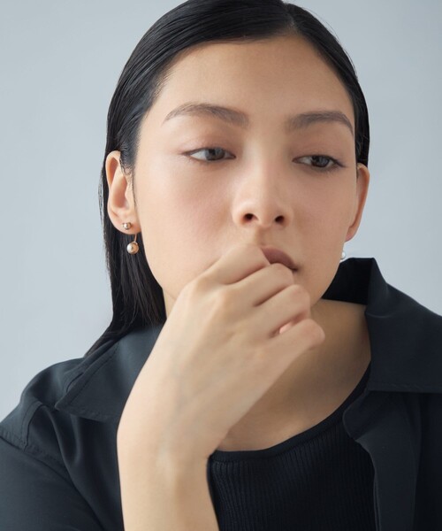 ピアス 「アークピアス」 パール×ジルコニア レディースの画像