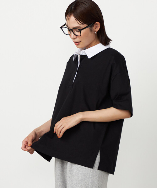 COMME CA ISM（コムサイズム） tシャツ 半袖 ラガーシャツ レディース