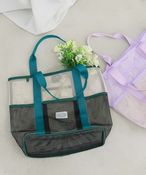 GLOBAL WORK（グローバルワーク） レッスンバッグ 配色メッシュBAG