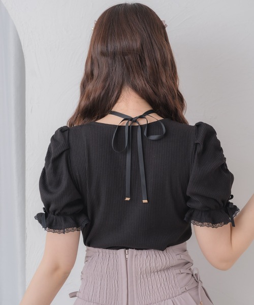 Womens tops couture by rojita トップス クチュールバイロジータ couture BY ROJITA オープンリボンペプラムトップス ホワイト - ファッション通販 MAGASEEK