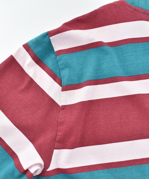 GUESS（ゲス） tシャツ 「USED」GUESS ロゴ マルチボーダー Tシャツ