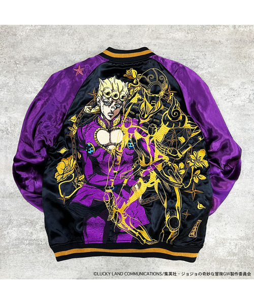 ジョジョの奇妙な冒険」 スカジャン X-LARGE ブラック メンズ