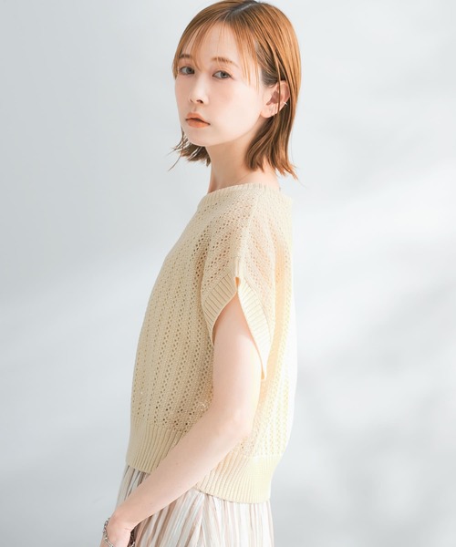 「URBAN RESEARCH ROSSO」 ノースリーブニット FREE ベージュ レディース_画像6