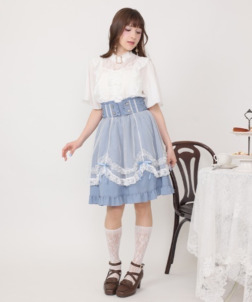 axes femme POETIQUE スカート エプロン風レイヤードスカート