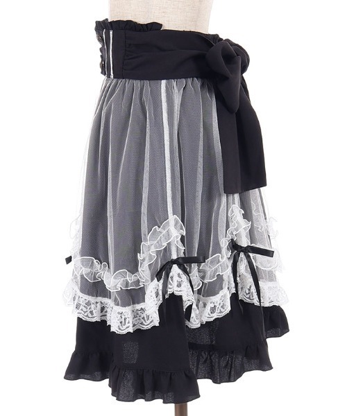 axes femme POETIQUE スカート エプロン風レイヤードスカート