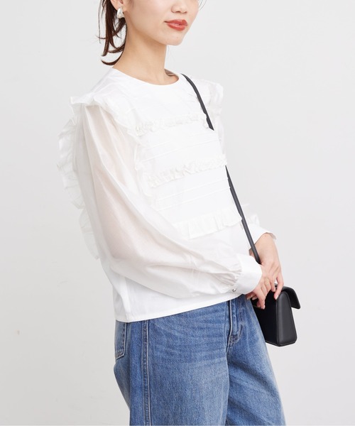 「Chez toi」 長袖ブラウス FREE オフホワイト レディース_画像7