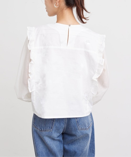 「Chez toi」 長袖ブラウス FREE オフホワイト レディース_画像9