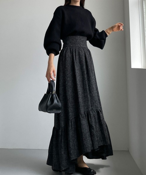 「Louere」 フレアスカート LARGE グレー レディース_画像5