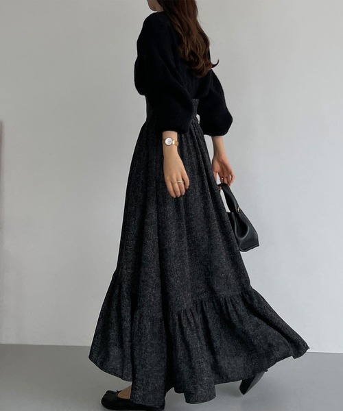 「Louere」 フレアスカート LARGE グレー レディース_画像6