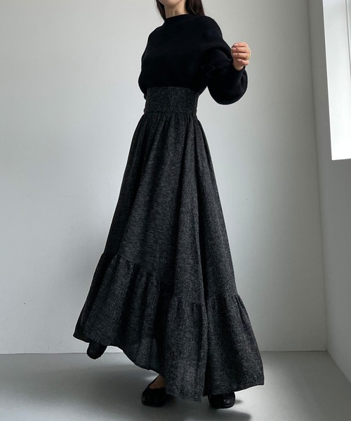 「Louere」 フレアスカート LARGE グレー レディース_画像7